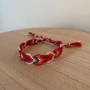 Bright Red Woven Bracelet